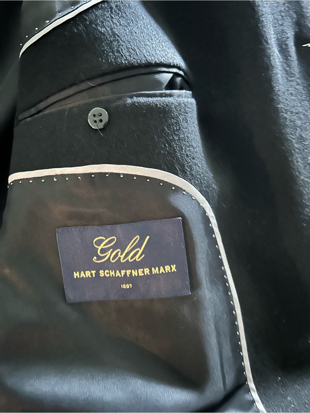 Hart Schaffner Marx Black Gold-Accent Men's Jacket
